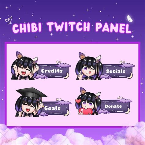 Custom Chibi Cute Twitch Panels For Your Stream Personalized Twitch