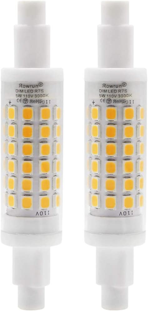 R7S LED 78MM Dimmable 5W Warm White J T Ype T3 110V 3000K 50W