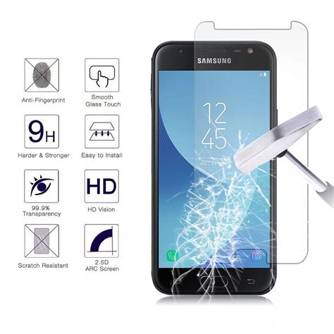 [2-Pack] Galaxy J3 Emerge Screen Protector, Njjex Tempered Glass Screen ...