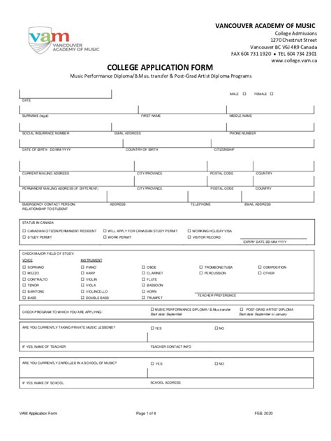 Fillable Online COLLEGE APPLICATION FORM Fax Email Print PdfFiller