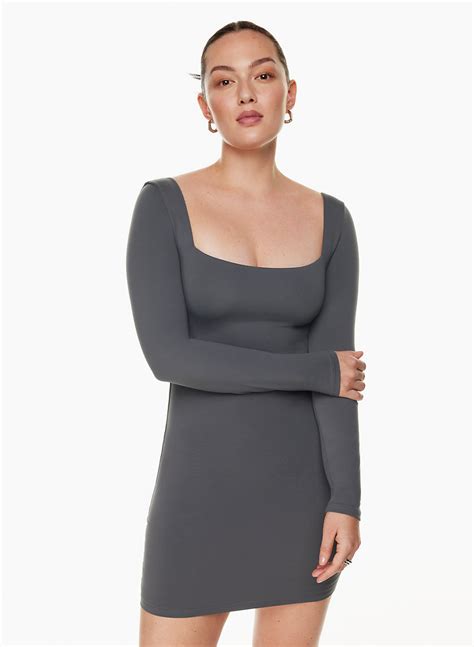 Babaton Contour Squareneck Longsleeve Mini Dress Aritzia Us