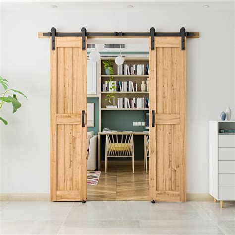 Buy SMARTSTANDARD 6 6FT Heavy Duty Double Door Sliding Barn Door