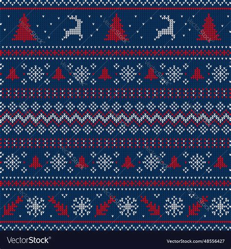 Christmas Sweater Pattern With Snowflake And Beer Vector Image