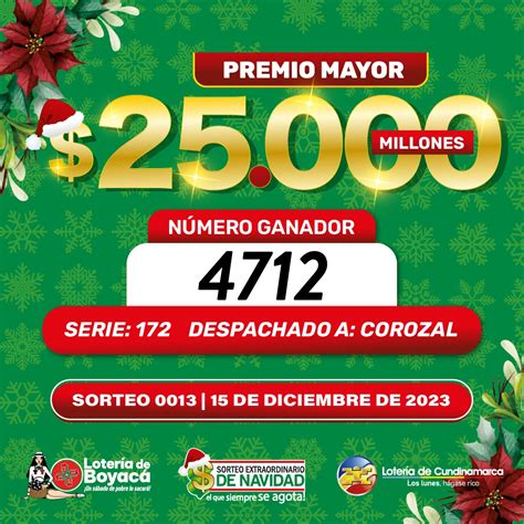 PREMIO MAYOR DEL SORTEO EXTRAORDINARIO DE NAVIDAD LOTERÍA DE BOYACÁ-LOTERÍA DE CUNDINAMARCA ...