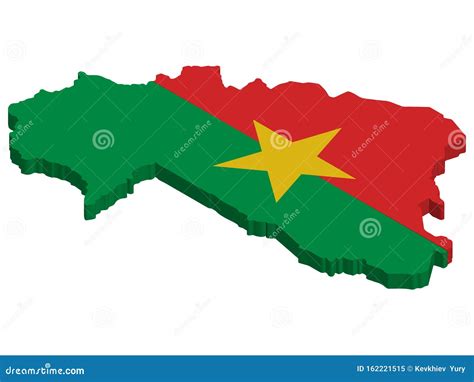 D Burkina Faso Map Flag Vector Stock Vector Illustration Of Element