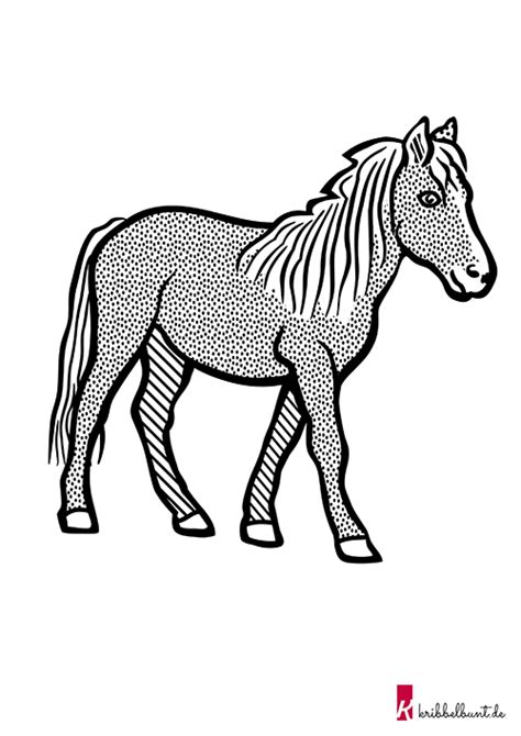 Pferd Vorlage » PDF zum Ausdrucken | Kribbelbunt