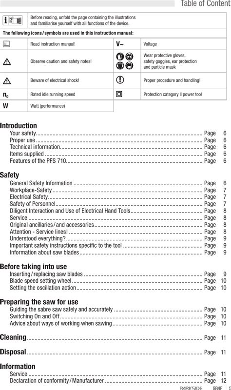 Parkside Pfs 710 Users Manual