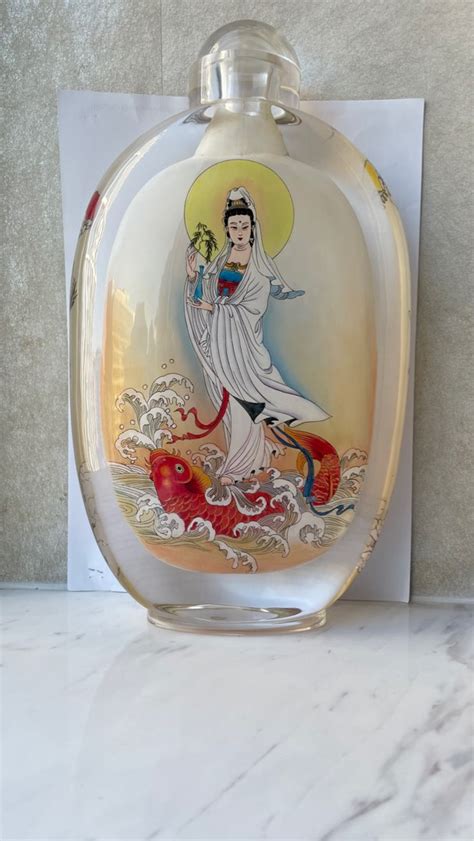 Quan Yin With Thousand Hands Interior Crystal Glass Painting Hobbies