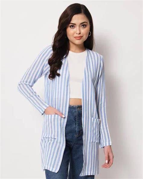 Buy Striped Longline Shrug Online At Best Prices In India Jiomart