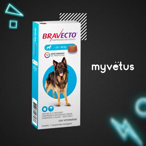 Bravecto Comprimidos Antipulgas e Carrapatos MSD para Cães de 10 a 20