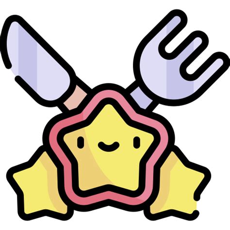 Icono De Comida Kawaii Lineal Color