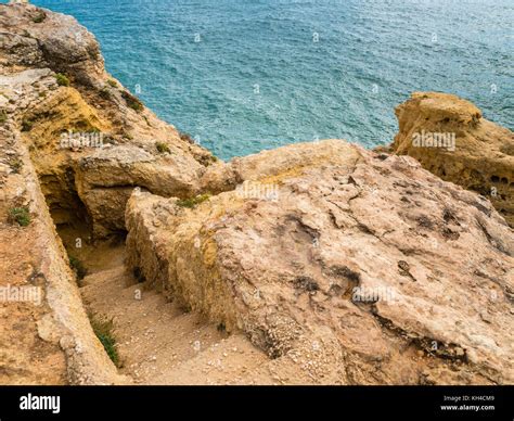 Algar Seco Cliff Walk Carvoeiro In Southern Portugal Stock Photo Alamy