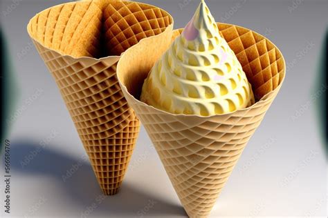 two ice cream cones with a cone shaped like a cone and a cone shaped ...