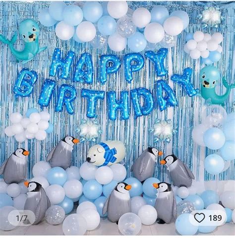 2 Geburi Penguin Birthday Party Decorations Penguin Birthday Party