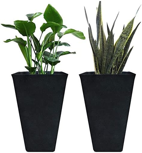 La Jolie Muse Tall Planters Inch Flower Pot Pack Patio Deck