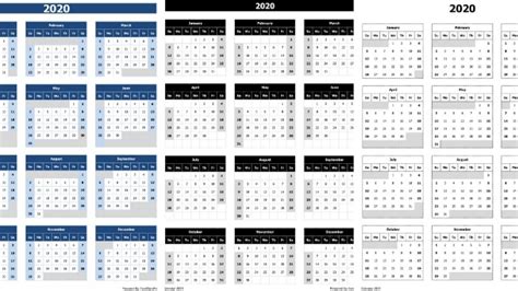 Excel Formula For Calendar Year 2020