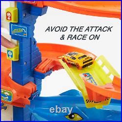 Car Track Set Hot Wheels Track Set And Toy Car City Shark Escape Playset
