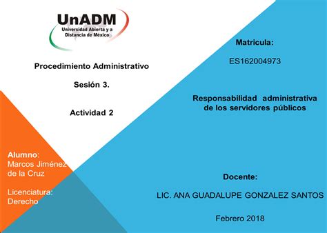 Licenciatura En Derecho Unadm Marcos Jimenez De La Cruz Sesi N