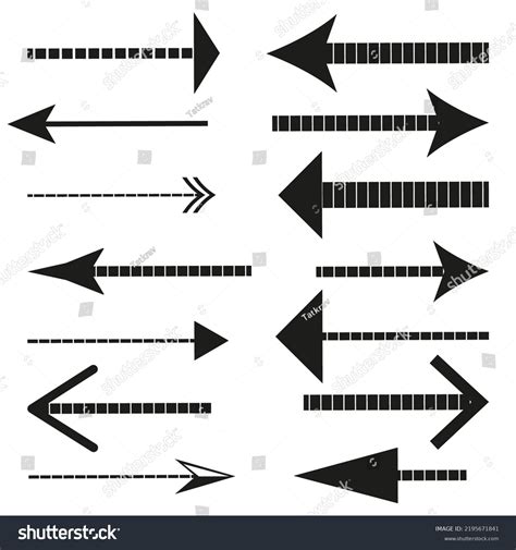 Straight Arrows Set Icon Decorative Design Stock Vector Royalty Free