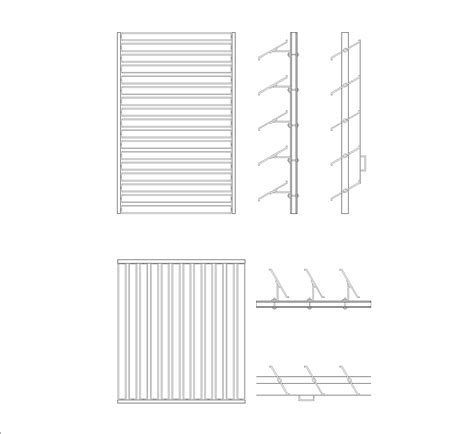 Brise Soleil Acionamento Manual DWG Pormenor CAD Baixar