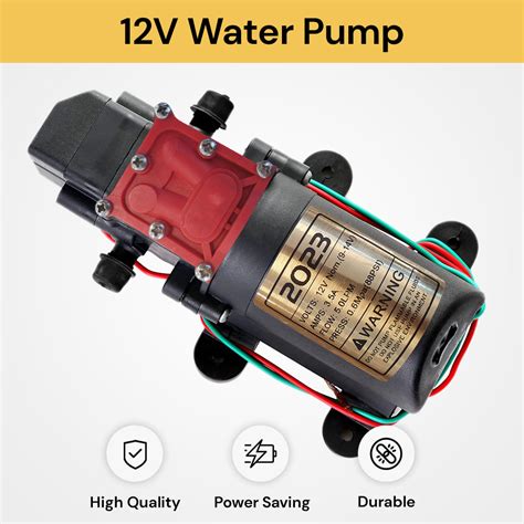 12V Black High-Flow Water Pump - Efficient Pumping