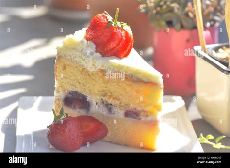 Shortcake Aux Fraises Ou Plat De G Teau Au Fromage Photo Stock Alamy