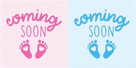 Premium Vector Baby Coming Soon Vector Text Pink And Blue Vector