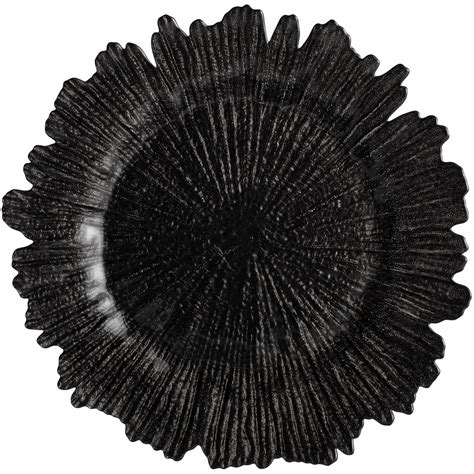 10 Strawberry Street Spb340 13 3 4 Sponge Black Glass Charger Plate 12 Pack