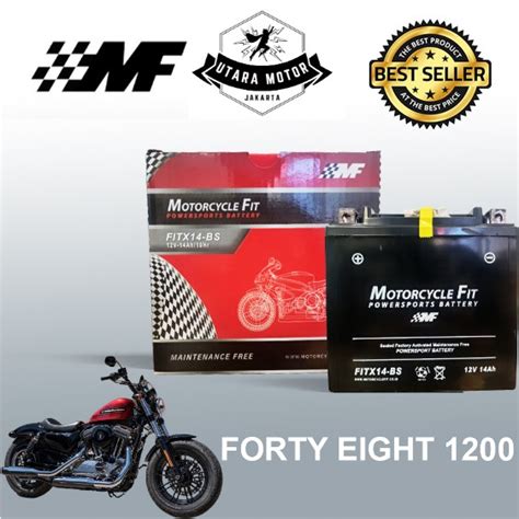 Jual Aki Motor Kering MF FITX14 BS 12V 14Ah YTX14 BS Accu Harley Vespa