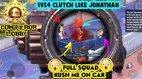 Full Squad Rush Me On Car 1vs4 Clutch Who Will Win 😱😱 1vs4 Clutch