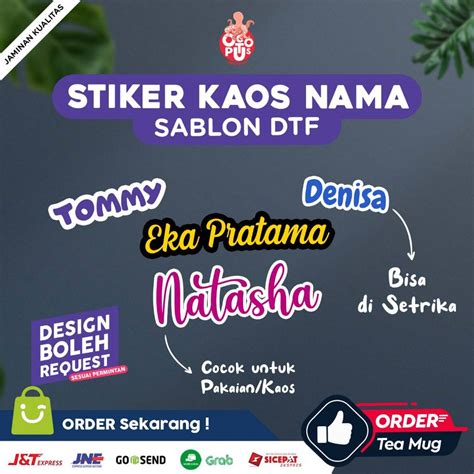 Jual Stiker Kaos Nama Anak CETAK SABLON DTF SIAP PRESS 59x25cm