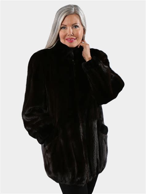 Marco Donatello Dark Mahogany Female Mink Fur Jacket Estate Furs