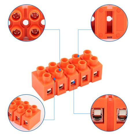 New H2519 5 Dual Row Plastic Terminal 600V 36A 6 Positions Screw