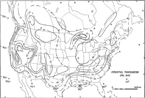 8 06 Contour Map Of Crustal Thickness For North America From Braile