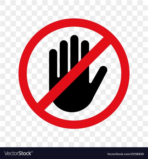 Stop hand sign no entry icon Royalty Free Vector Image