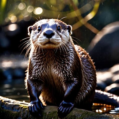 Vidra Animal Selvagem Que Vive Na Natureza Parte Do Ecossistema Foto