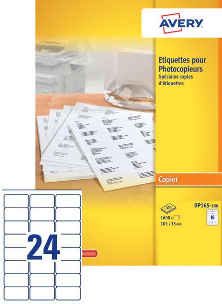 AVERY Etiquette Pour Photocopieur 105 X 35 Mm Blanc Achat Vente