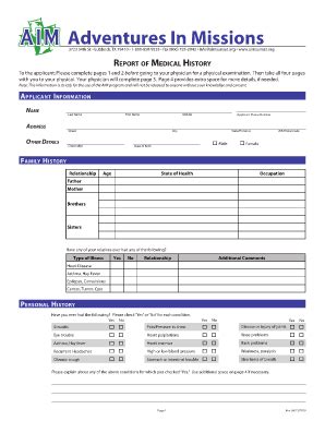 Fillable Online Aimsunset Health Form Copy1 Aimsunset Fax Email Print