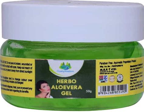 Buy Grazing Meadows Herbo Aloevera Gel 50 Gms Non Sticky Pure Aloe Vera Gel For Skin Hydrations