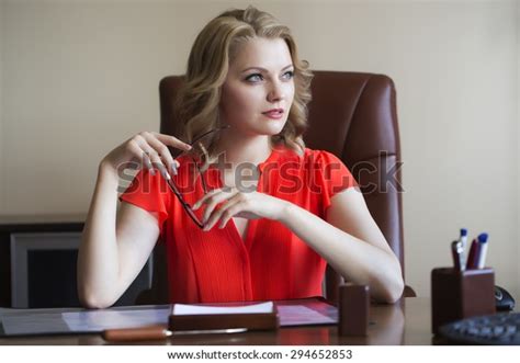 Beautiful Sexy Blonde Business Woman Curly Stock Photo 294652853 Shutterstock