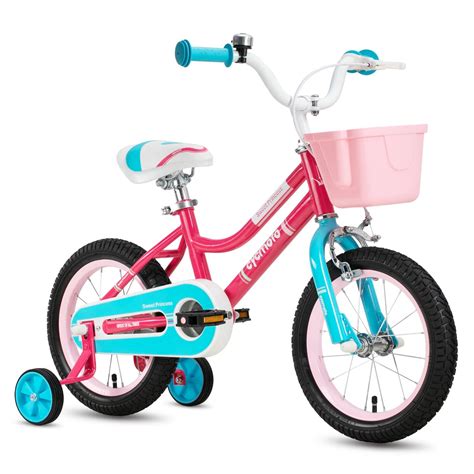 JOYSTAR Petal Girls Bike 14 Inch With Training Wheels & Handbrake for ...