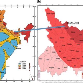 a Map showing Seismic Zones of India (IS 1893-1, 2002). b Seismic Zone ...