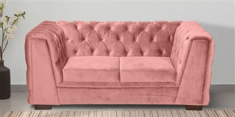 Buy Arlo Velvet 2 Seater Sofa In Blush Colour At 11 OFF By Casacraft