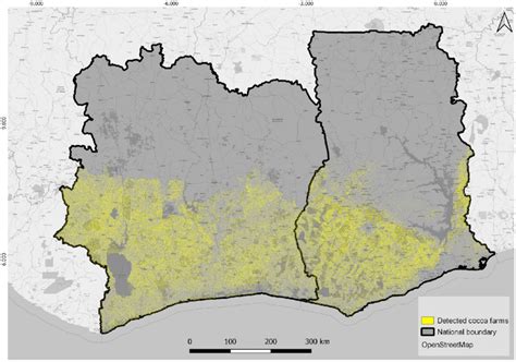 Cocoa Plantations Map For C Te D Ivoire And Ghana Representing The Year