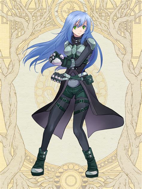 Safebooru 1girl Armor Belt Black Pantyhose Blue Hair Boots Clenched