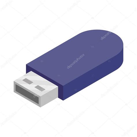 Icono De Unidad Flash USB Estilo De Dibujos Animados Vector De Stock