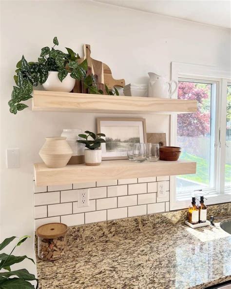 Kitchen With White Oak Floating Shelves Soul Lane