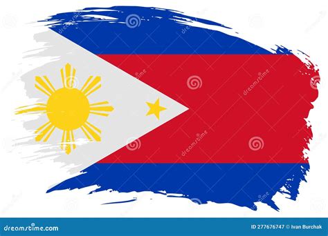 Philippines Brush Stroke Flag Vector Background Hand Drawn Grunge