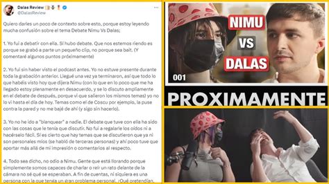 Dalas Responde A Sus Haters Sobre Su Debate Con Nimu En Un Hilo Muy