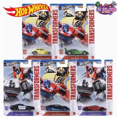Ready Stock Hot Wheels Transformers Series Custom Beetle Corvette C R Ford Mustang GT